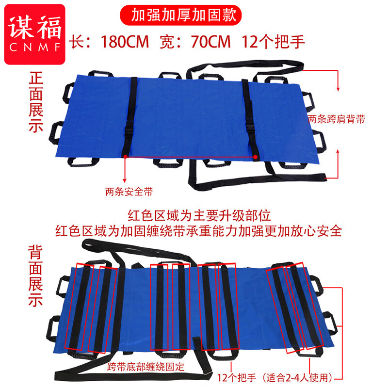 消防急救援护 多种规格可选 软面简易软担架(加固肩带款蓝色)