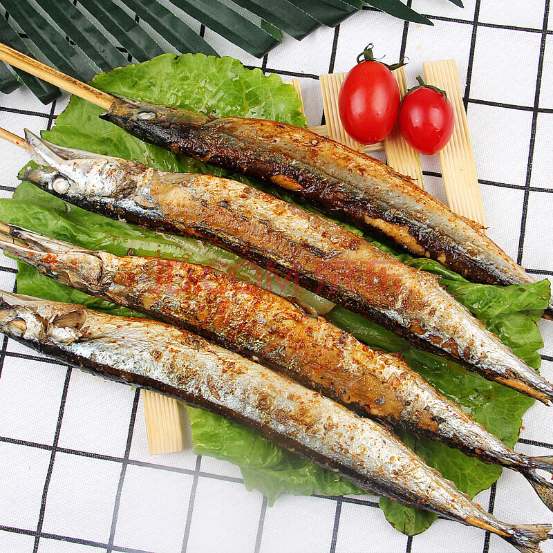 烧烤食材4-20人半成品羊肉串腌制烧烤套餐串串户外烧烤 秋刀鱼串10串