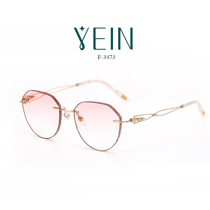 魅影(yein)魅影眼镜yein life like f3473钻石切边超轻钛架女款时尚