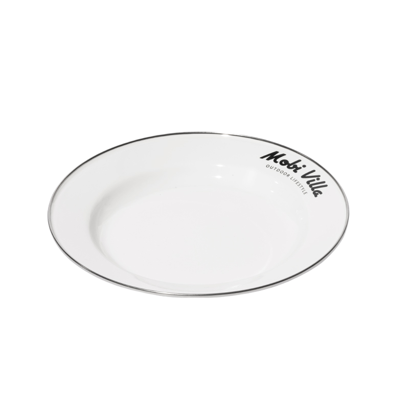 牧高笛（MOBIGARDEN）搪瓷盘 户外露营野餐复古釉面餐盘搪瓷盘L NX21666072 雪地白