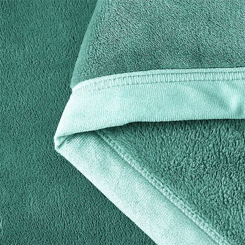 然牌  午睡毛毯 纯色华夫格法兰绒办公室安睡毯 办公室单人空调被 绿色【法兰绒】100*120