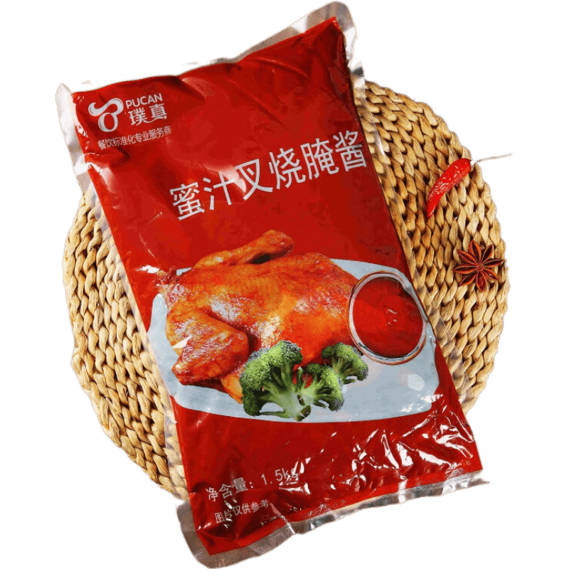 璞真蜜汁叉烧腌酱1.5kg 手扒鸡腌酱烤鸡刷酱 蜜汁酱川香酱西式 璞真蜜汁酱1包(需要配合川香使用