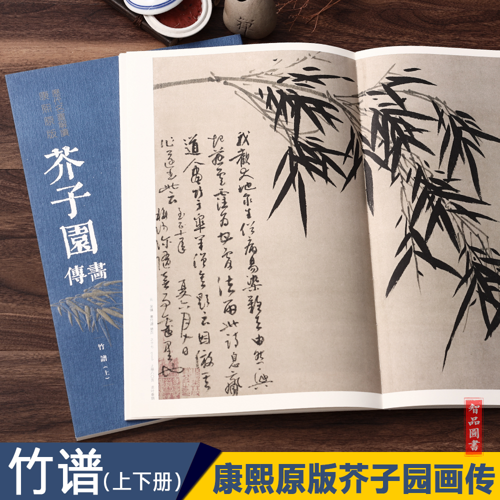 芥子园画谱画传竹谱上下2册套装 康熙原版历代名画解析 彩色版完整