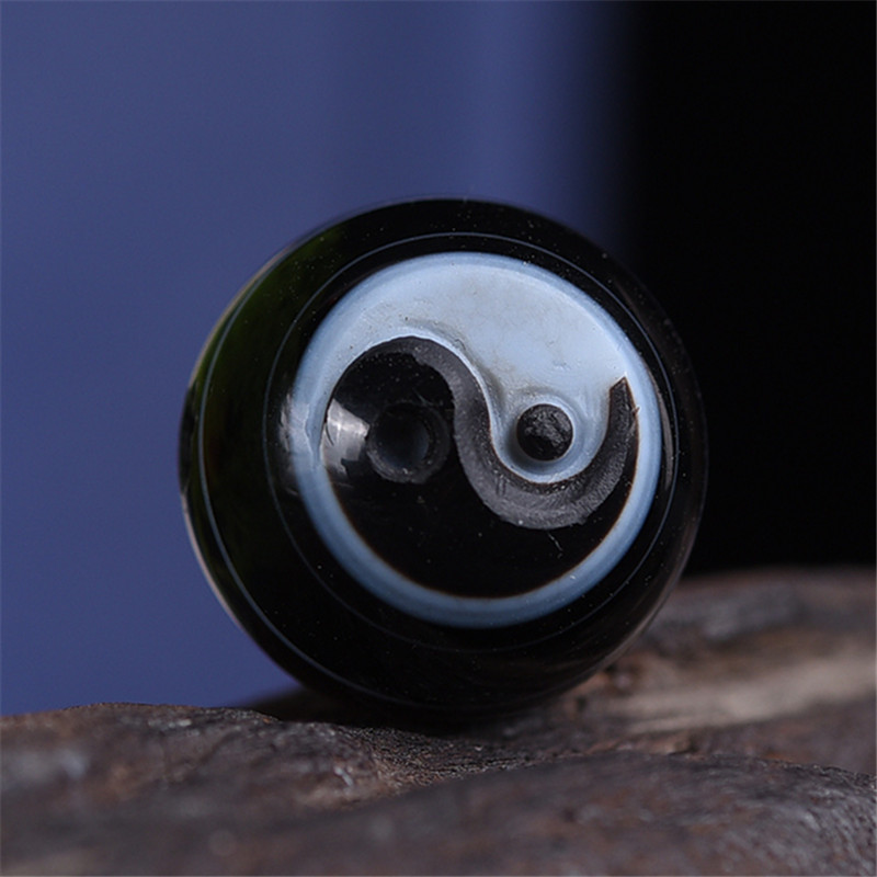 一北 一线药师 散珠圆珠 手工雕刻 阴阳鱼八卦珠 天珠玛瑙手串精品配