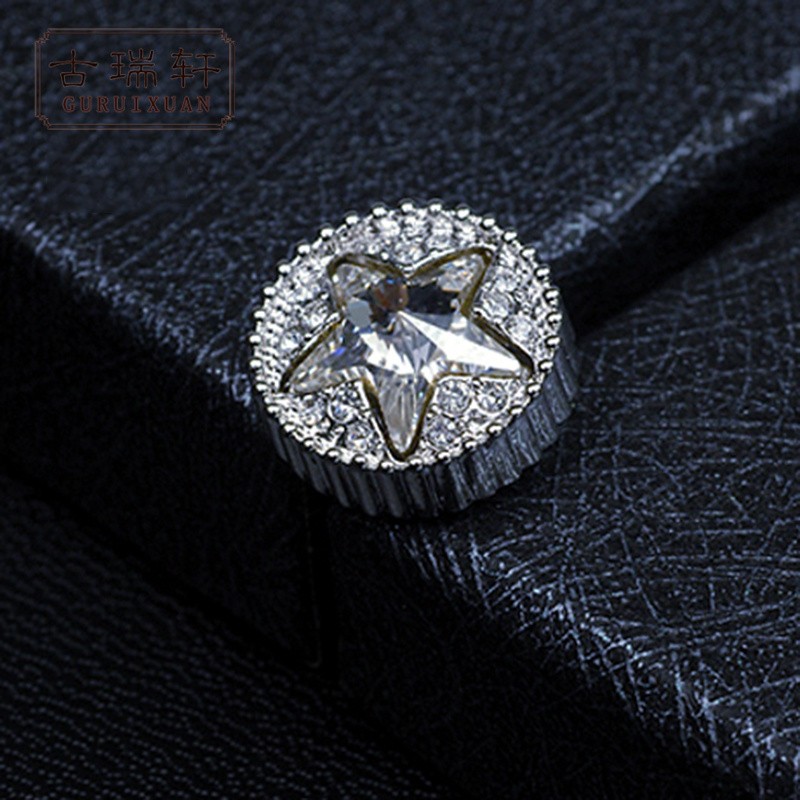 古瑞轩韩国个性潮人男女生气质迷你小胸针西服西装刺马针扣水晶饰品