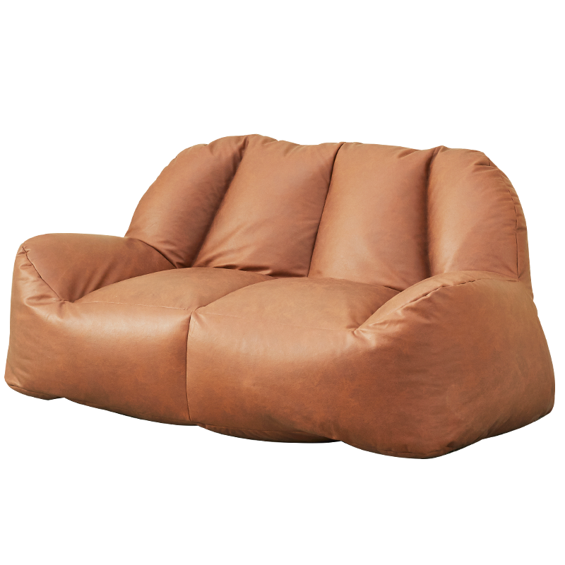 LUCKYSAC懒人沙发EPP豆袋 单人沙发客厅科技布轻奢沙发椅子懒人椅阳台卧室小沙发座椅 双人位-轻奢橙