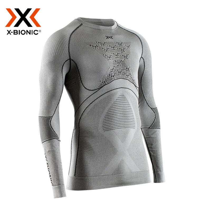 XBIONIC热反射4.0功能内衣男女滑雪速干衣跑步压缩衣裤健身运动套装保暖 男士上衣 烟煤/银 M