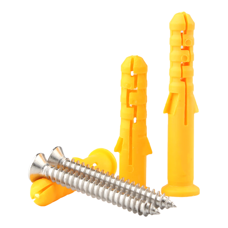 固萬(wàn)基 小黃魚塑料膨脹管6mm 膨脹螺絲8mm 漲塞自攻螺絲套裝10mm國(guó)標(biāo) 8*80 [10套] 配304不銹鋼釘