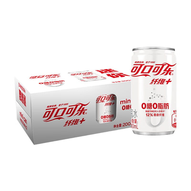 可口可乐（Coca-Cola）Coca-Cola可乐纤维无糖0脂肪0热量碳酸饮料汽水整箱装 200mlx12罐属于什么档次？