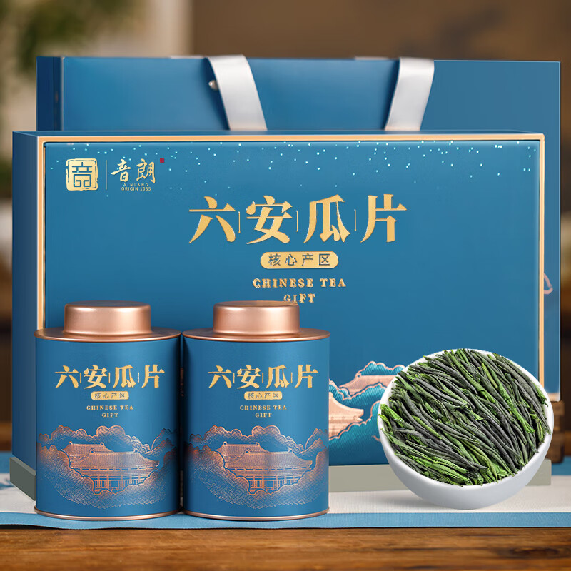 音朗 茶叶绿茶 特级雨前六安瓜片2024新茶浓香型自己喝礼盒装180g