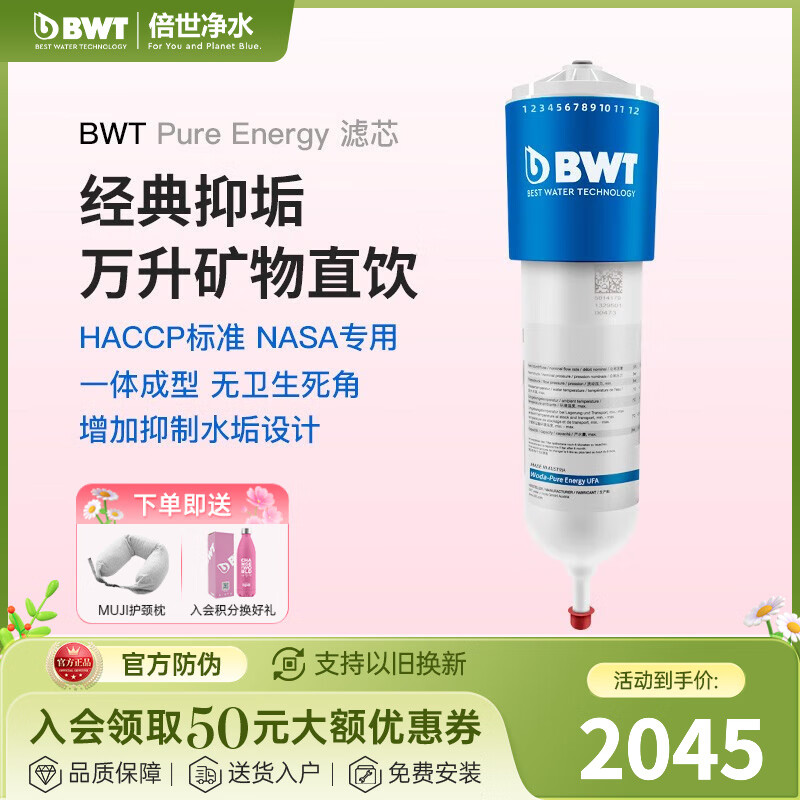 倍世（BWT）【120升级款】进口家用直饮厨下净水机厨房过滤器energy替换滤芯