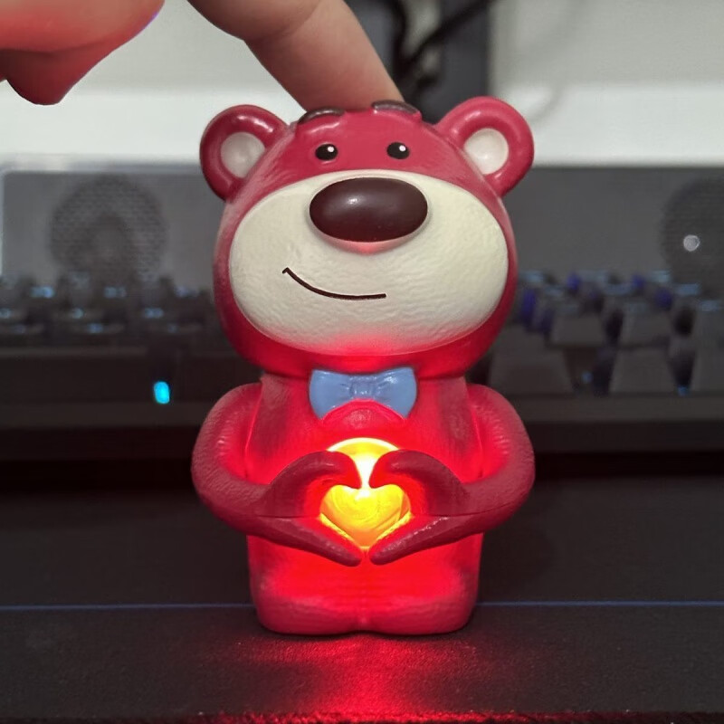 麦思伦(maisilun)比心草莓熊会说话iloveyou按压发光玩偶公仔表白送礼