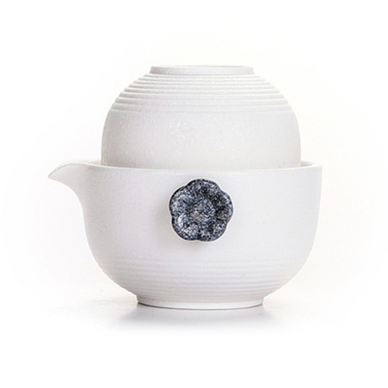 言器 陶瓷茶壶快客杯雪花釉手抓茶壶便携一壶一杯旅行功夫茶具办公