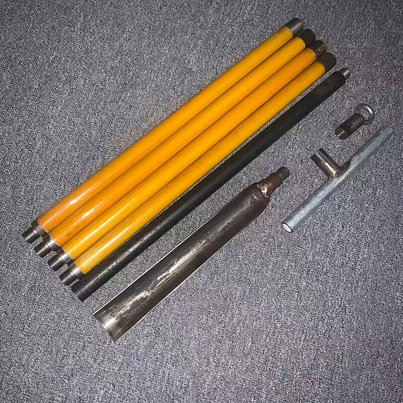正宗洛阳铲考古工具勘探专用工程取土打洞取样套装锰钢铲 5米每节一米
