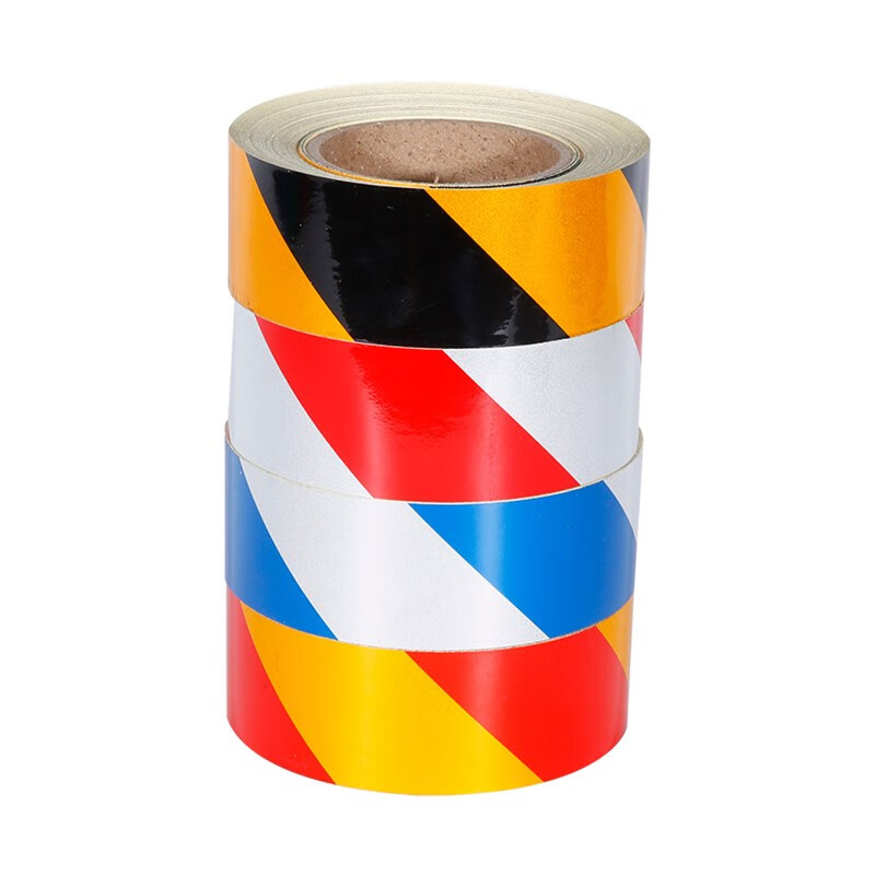 久霸凯斜纹反光膜警示黄黑红白胶带贴条台阶荧光反光胶带 交通反光膜