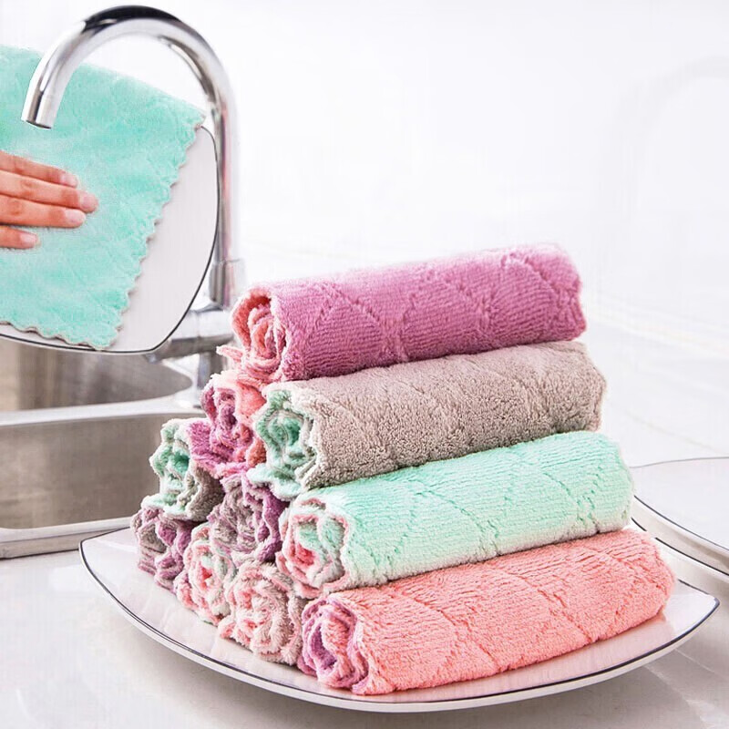 辰凡优品浴室家用抹布百洁布清洁洗碗布双面 10条