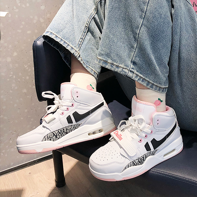 【联名款】af1空军一号樱花粉aj女鞋高帮运动鞋女2021新款ins潮少女心
