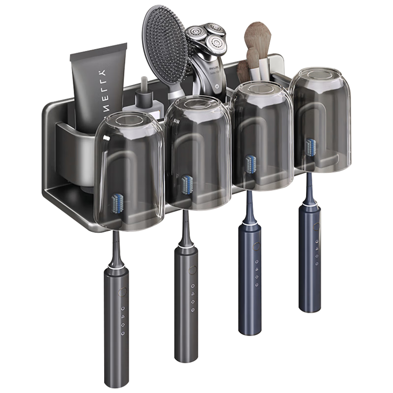 佳帮手牙刷杯置物架免打孔漱口杯壁挂式牙刷架置物架卫生间牙杯架 两杯