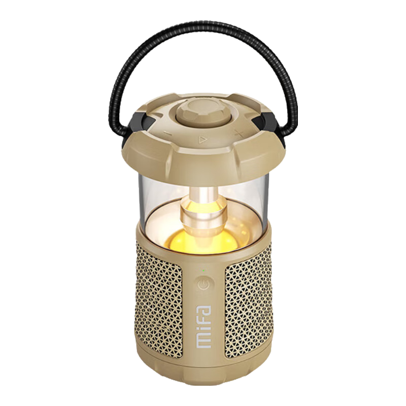 MIFAWildCamping無線藍牙音箱超重低音炮防水戶外便攜騎行車載背包高音質音響大音量插卡露營燈 山系風【沙棕色】：360°環(huán)繞音+硬核三防 【官方標配】：贈收納袋