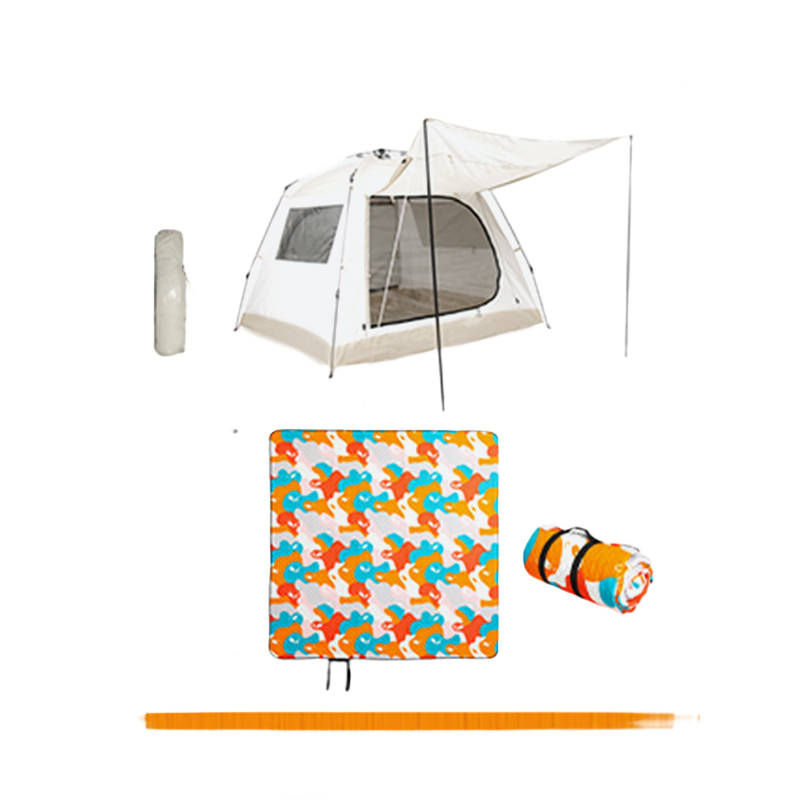 DECATHLON 迪卡侬 帐篷户外便携式折叠露营野营自动野外速开沙滩防晒 天幕速开帐-稀有植物（自带杆）