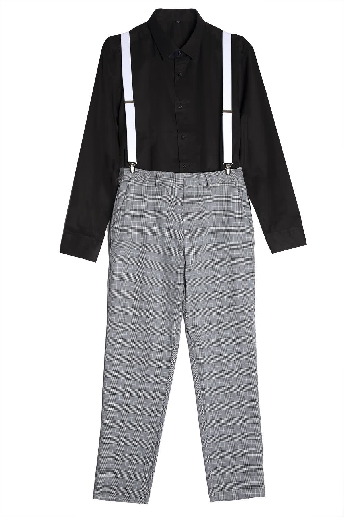 蔡徐坤背带裤 ikun抖音网红蔡徐坤坤同款衣服背带裤子cos服套装表演服