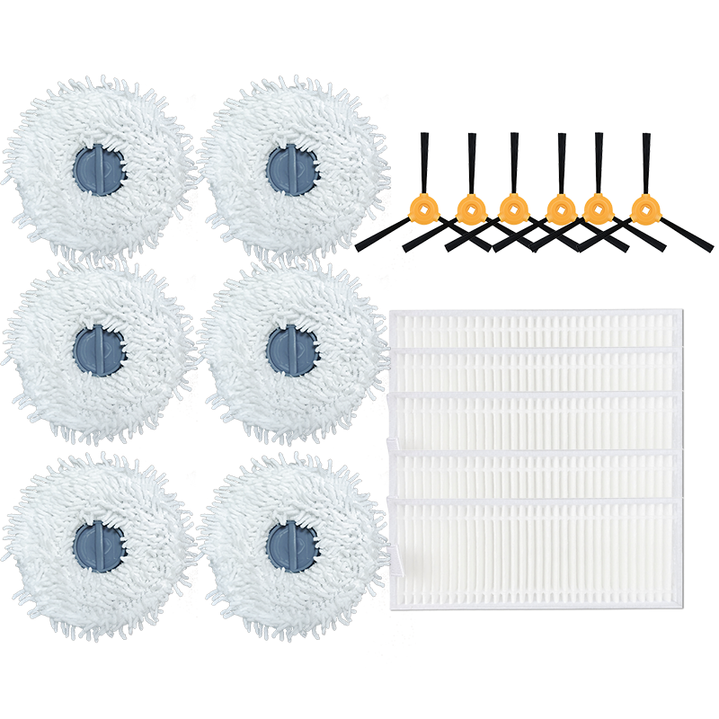 科沃斯地宝N9+拖地机器人免洗抹布扫地机替换清洁拖布配件 6抹布+ 5海帕+ 6边刷