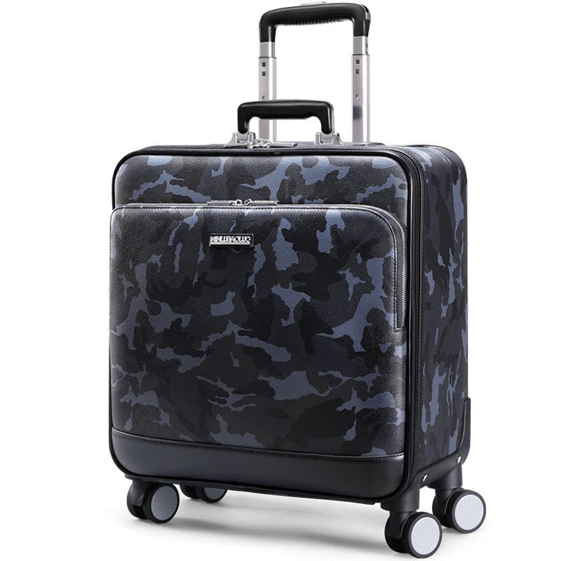mospoke务行李箱寸小型寸登机密码箱万向轮时尚旅行拉杆箱 迷彩色 16