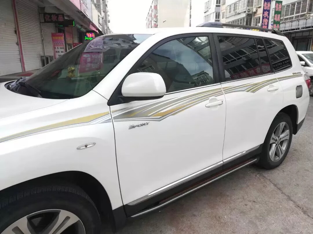 雷静 适用于09-14款汉兰达车身拉花彩条老款汉兰达改装腰线装饰贴
