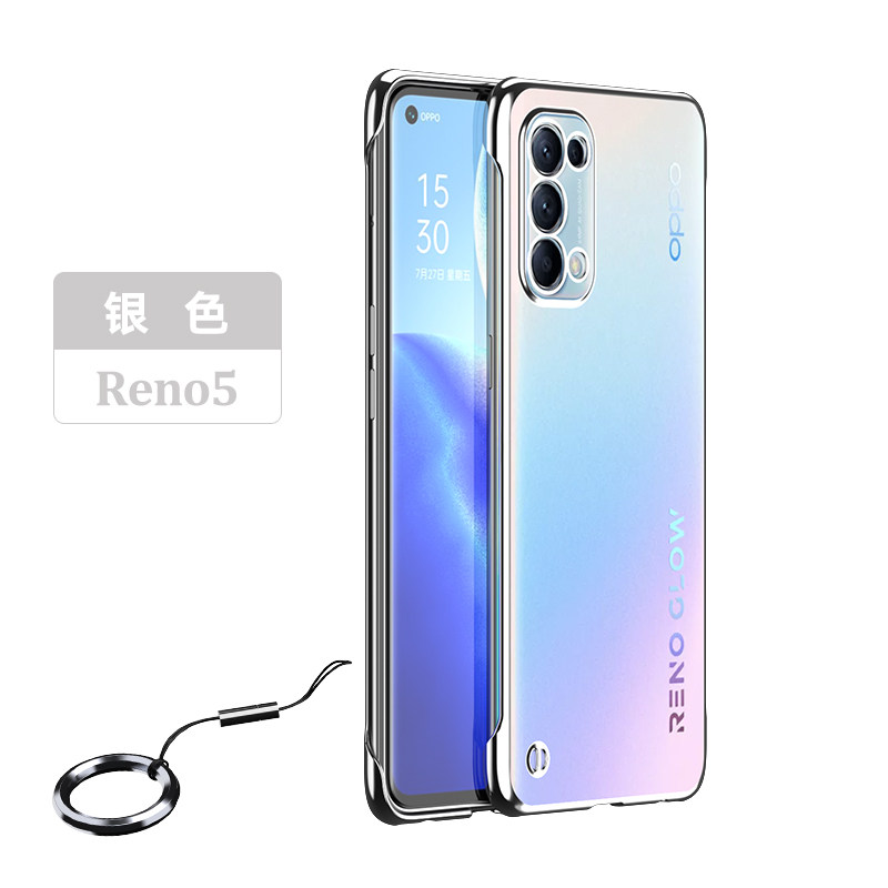 宝格石 oppo reno5pro手机壳无边框reno5透明半包硬壳5g曲面屏reno5