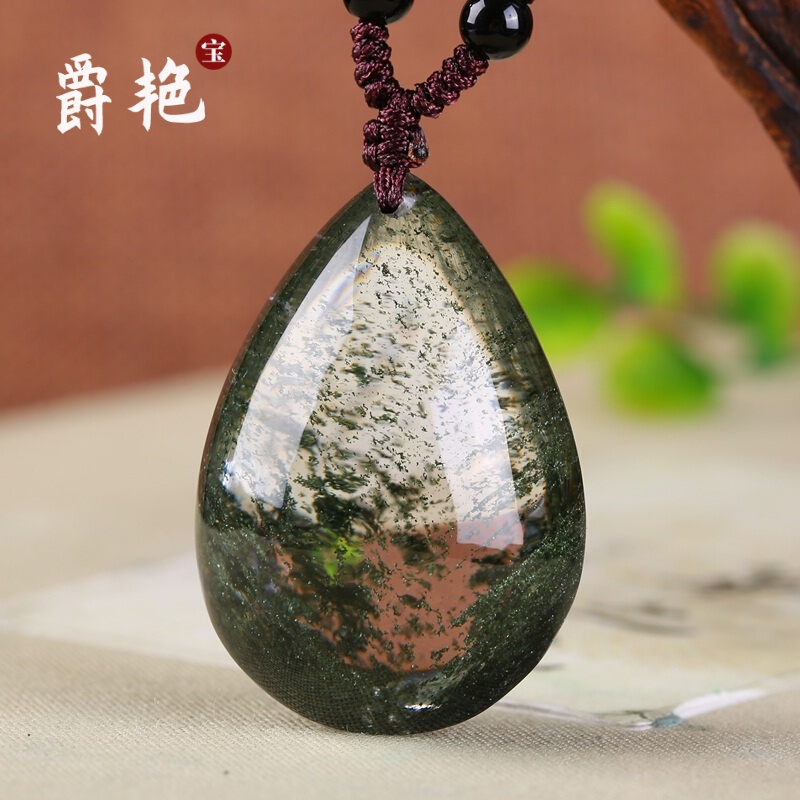 爵艳 千层幽灵水晶绿幽灵吊坠水晶挂件饰品异像水晶项链男女男友龙年