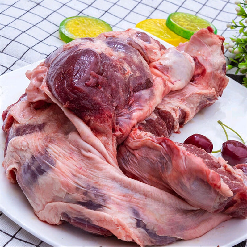 冷冻猪隔膜肉新鲜连肝肉纯干护心肉罗隔肉横膈肌肉 5斤