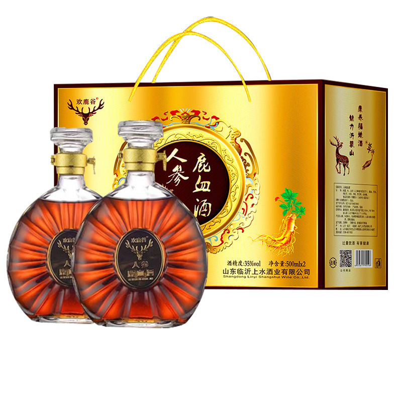 人参鹿血酒500mlx2瓶礼盒装