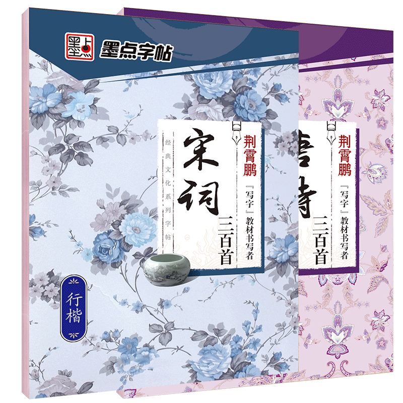 水笔练字帖碳素笔大学生中性笔字帖唐诗宋词行楷练字荆霄鹏行书行楷