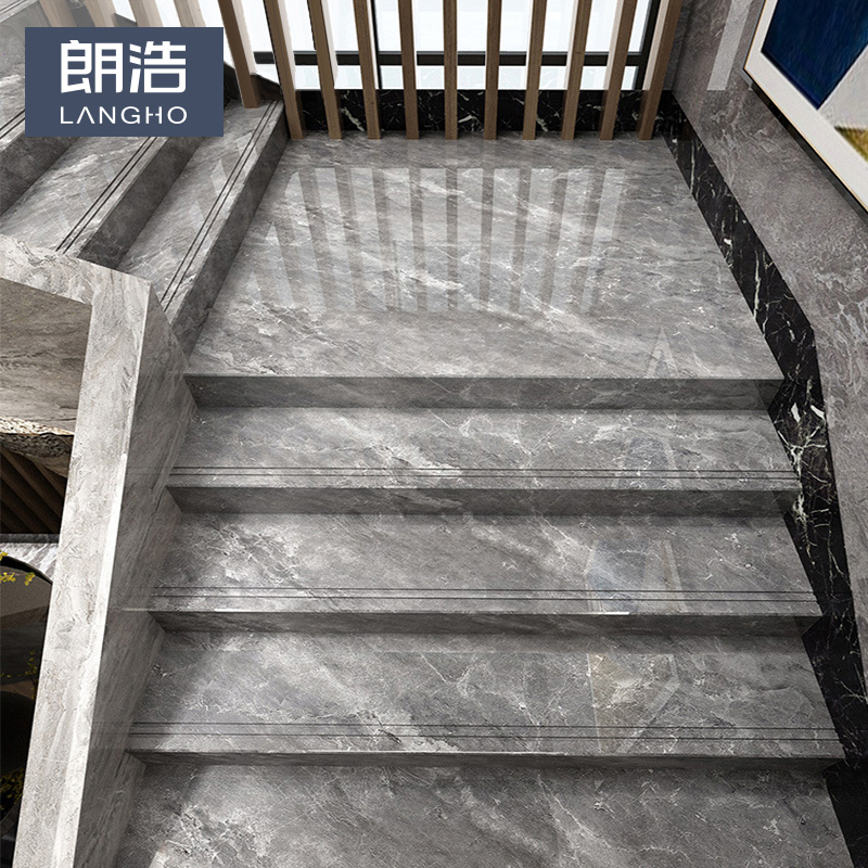 朗浩 瓷砖楼梯砖大理石纹路楼梯瓷砖定做踏步楼梯板梯级砖台阶踏步砖