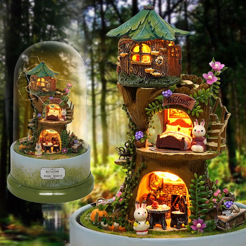 我屋diy音乐盒八音盒天空之城手工拼图旋转木质拼装森林奇想玻璃球小屋送同学创意生日礼物智趣屋情人节礼物 必应鸟 我屋diy音乐盒八音盒天空之城手工拼图旋转木质拼装森林奇想玻璃球小屋送同学创意生日礼物智趣屋情人节礼物 必应鸟