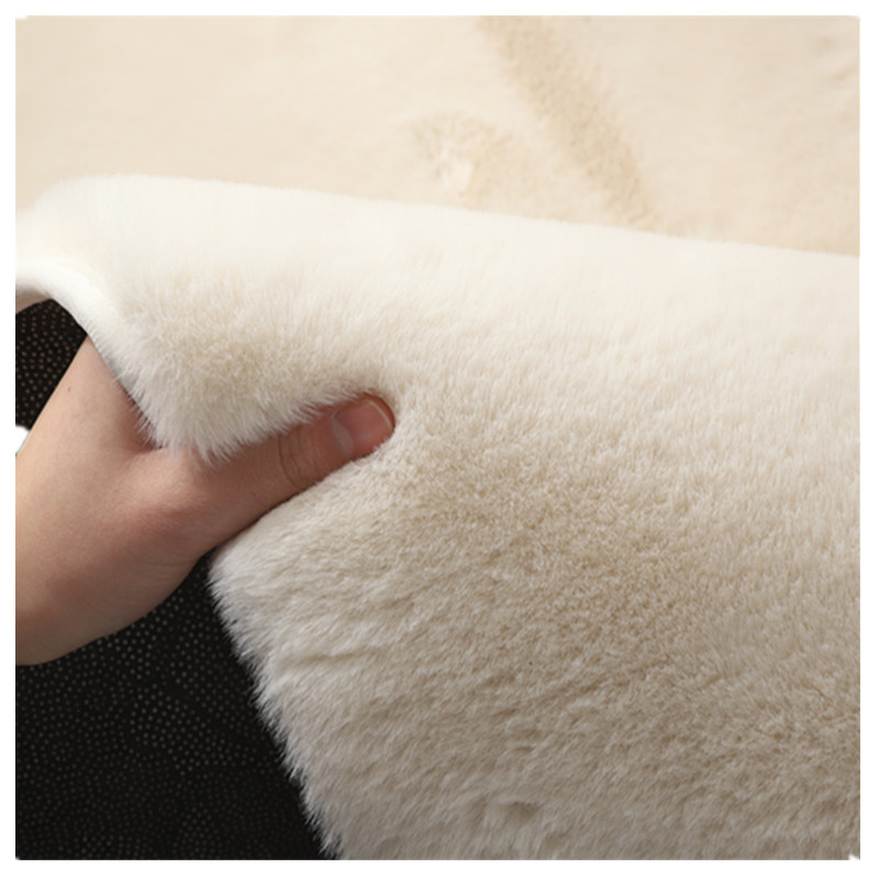 太美鑫仿兔毛地毯客厅卧室床边地毯满铺可机洗定制加厚毛绒飘窗 长兔毛加厚加密米白色 定制尺寸