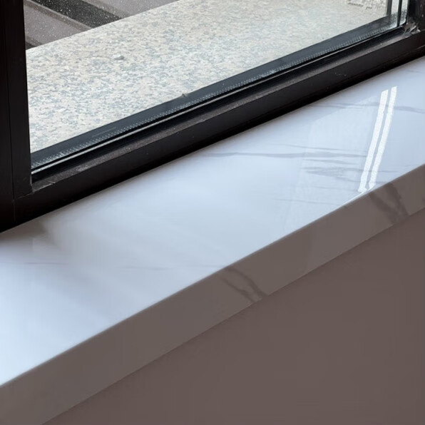 自粘定制亚克力窗套复合pvc窗台石仿大理石门套包边窗户板 爵士白/cm