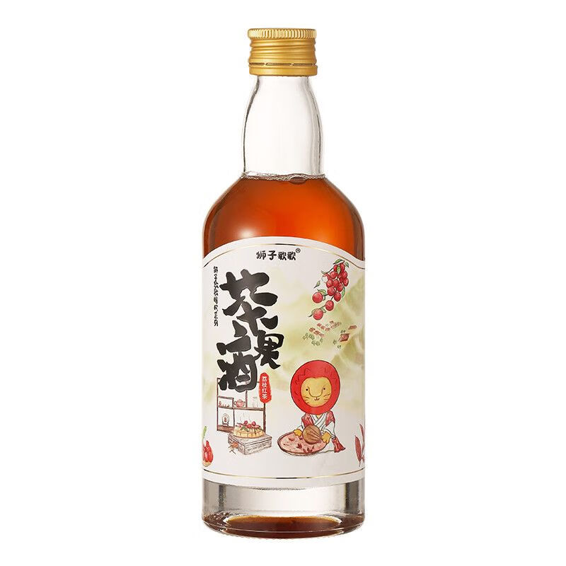 獅子歌歌茶果酒女生喝的酒果酒低度微醺高顏值晚安酒伴手禮330ml 荔枝紅茶酒(配制酒)330ml