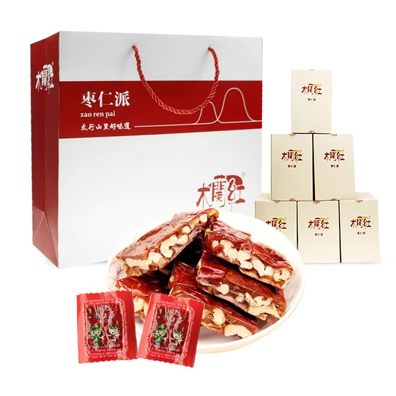木兰红枣仁派礼盒装1380克新疆特产红枣夹核桃蜜饯果干休闲零食节日