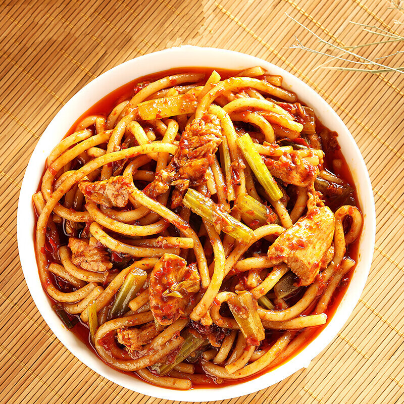 虎钢馋古丽娜扎同款新疆炒米粉鸡肉炒米粉正宗干米粉中辣爆辣350g 微