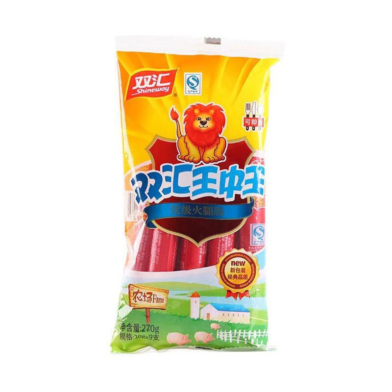 双汇王中王600g/包 即食煎炸烧烤香肠泡面休闲零食 王中王270g*2袋