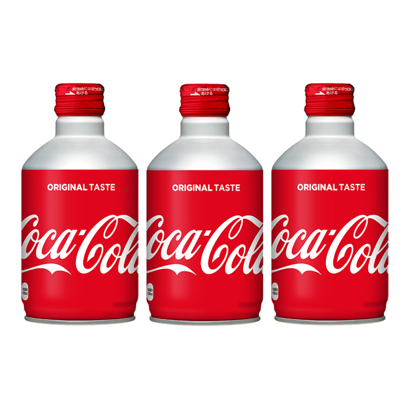 日本进口 可口可乐coca-cola 碳酸饮料汽水子弹头300ml铝罐装限量版