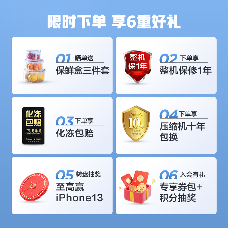 美的(Midea)复古冰柜 100升家用囤货小冰柜 一级能效 电子控温 单温母婴母乳小冷柜 BD/BC-100KMT(E)