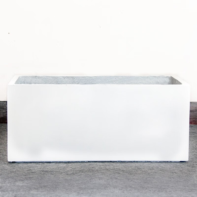 牧水泥花箱大型长方形花槽马槽专用北欧镁泥花坛高档种菜箱花池 白色