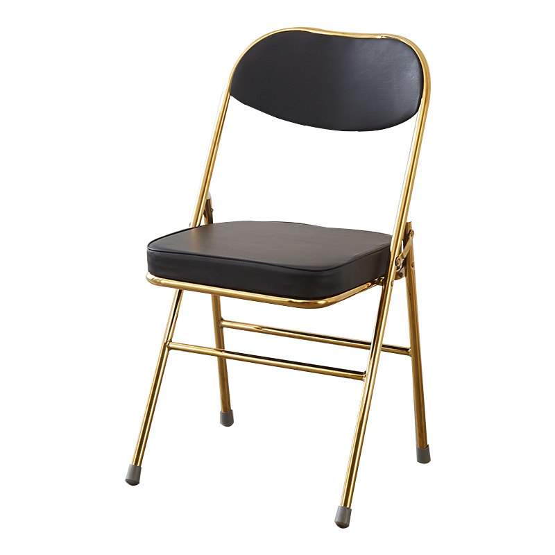 星恺 电脑椅 家用折叠椅凳子办公培训椅子 简易休闲宿舍靠背椅餐椅 HK2032黑色皮革