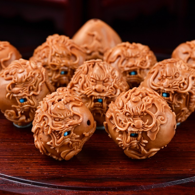 2大籽 橄榄核手串文玩橄榄核雕男士手把件手工雕刻 苏工大师曹乐 2.