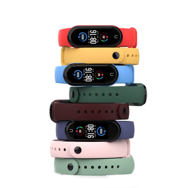 例米 适用小米手环6代腕带替换带潮NFC通用官方同款硅胶nfc版表带运动手环小米手环任意型号 黑色腕带 小米手环5/6通用腕带