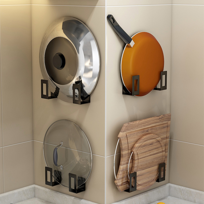 雅高免打孔锅盖架 壁挂砧板架家用沥水收纳架【黑色装-1对装】怎么看?