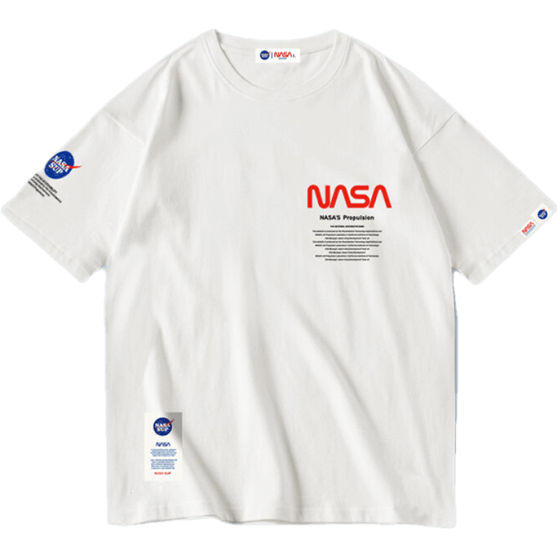 nasa sup官网联名夏季新款体恤宇航员涂鸦宽松短袖t恤男 t恤8100白色