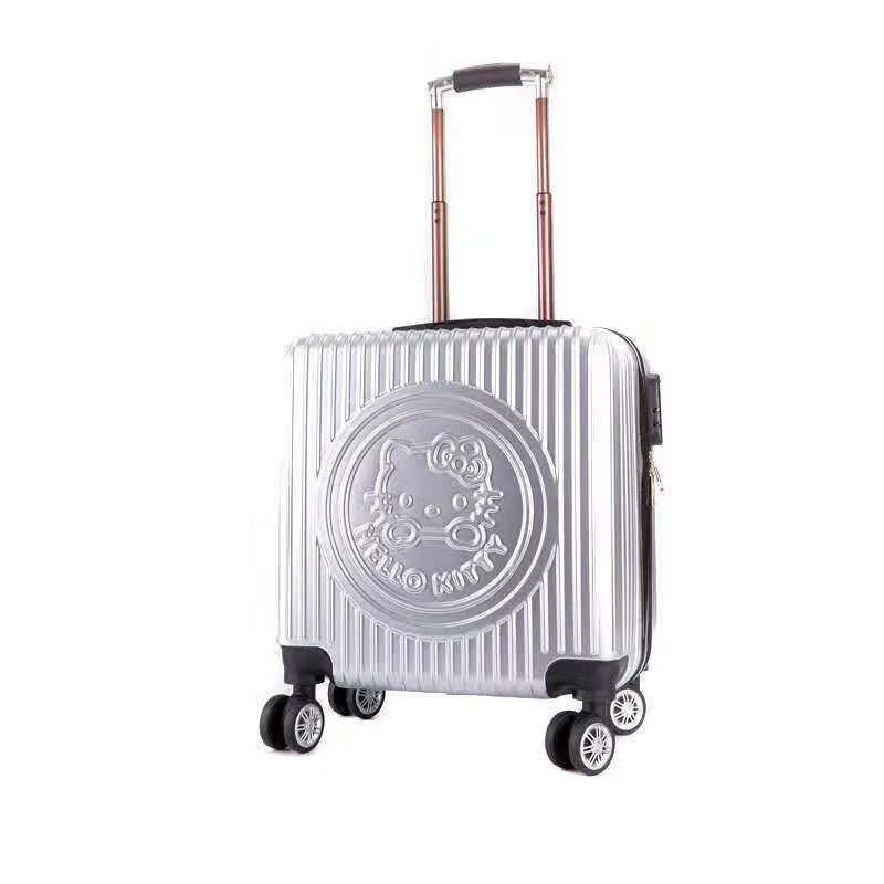 medyst新款寸儿童拉杆箱可爱小猫卡通行李箱万向轮登机箱可印 银色 20